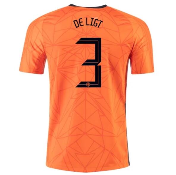 2020 EURO Netherlands Home Kit Soccer Jersey MATTHIJS DE LIGT 3